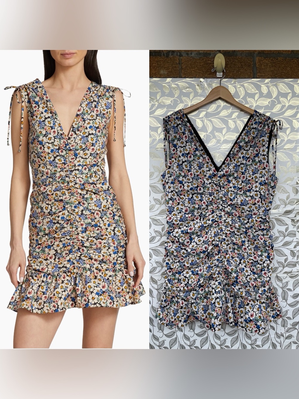 Veronica Bear Floral Ruched Bodycon Dress Size 16 Lagenlook Indie Sleaze